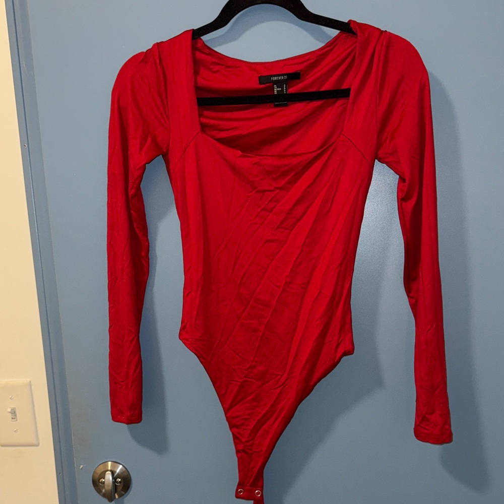 Forever 21 Vibrant Red Bodysuit
